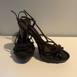 Paolo black strappy high heel